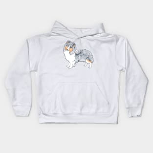 Blue Merle Shetland Sheepdog Kids Hoodie